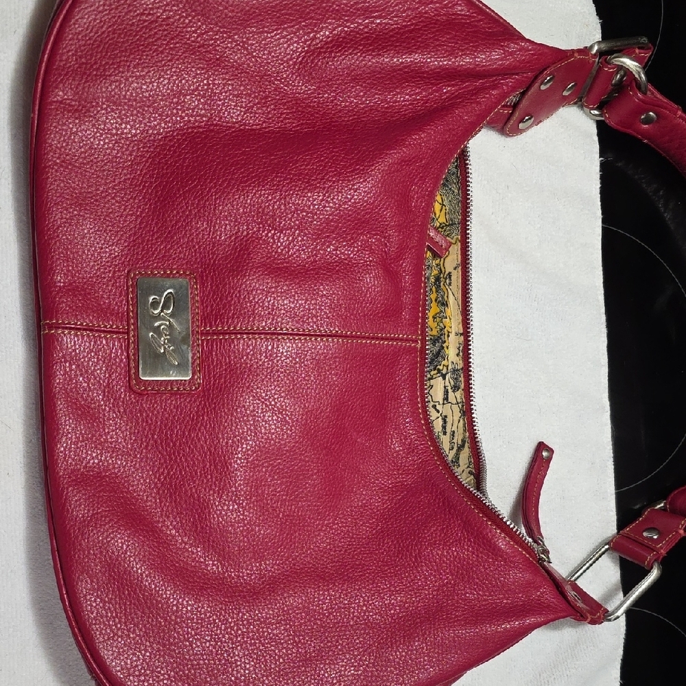 Sharif AMERICANA Red Leather Shoulder Bag
